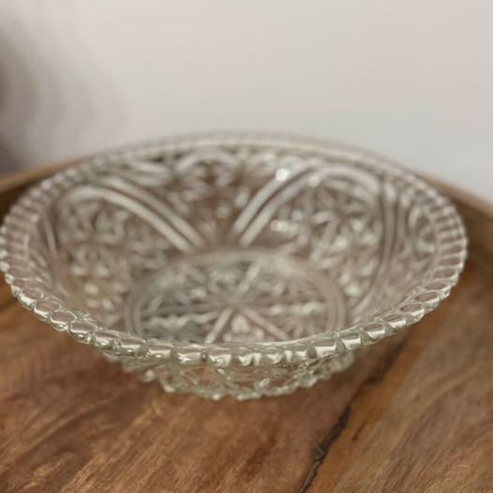 Vintage Pressed Glass Starburst Bowl